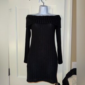 Elegant Black Off-Shoulder Sweater